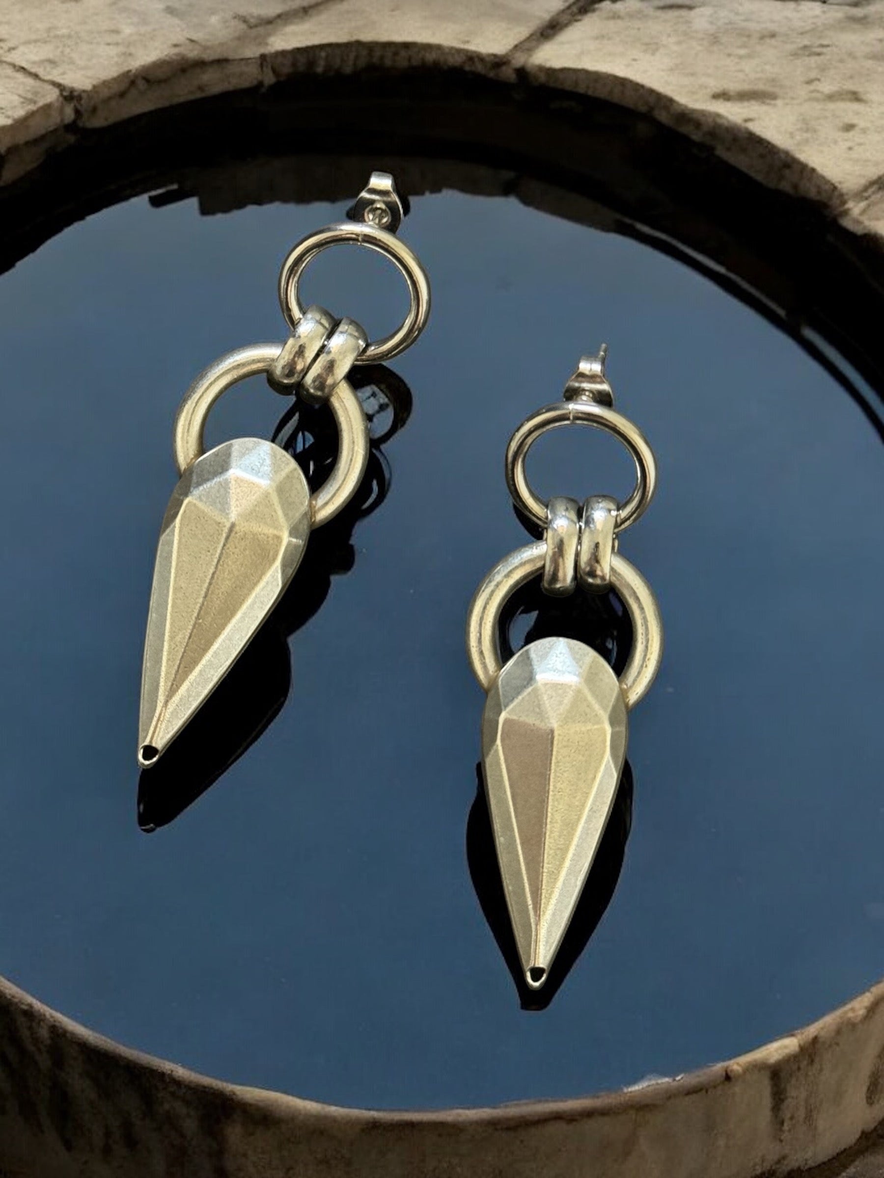Silver tears earrings