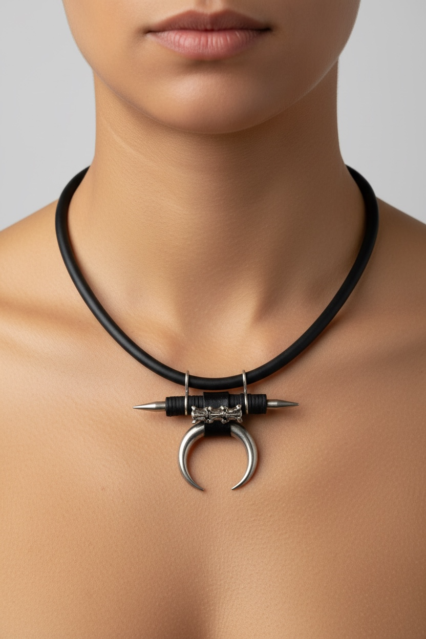 Dark luna choker - black cilicone
