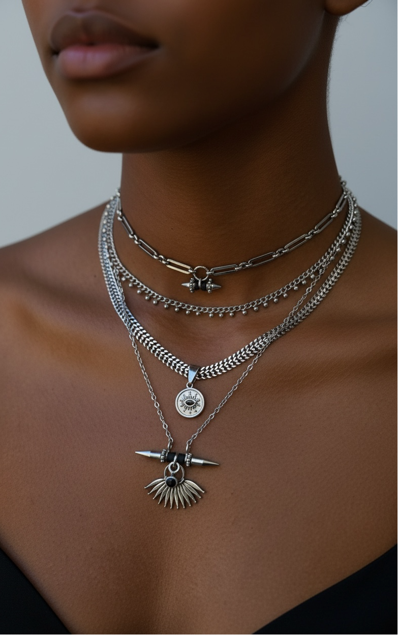 Egyptian caper necklace set